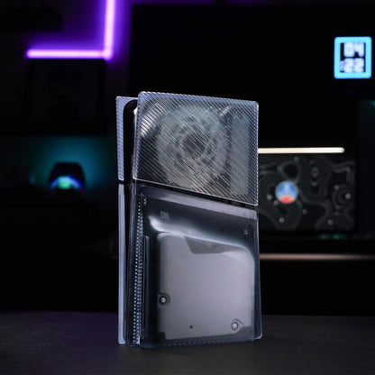 eXtremeRate eXcover PS5 Slim ディスク版対応 交換用外装カバーセット（上下カバー+通気孔付きサイドパネル＆バックプレート）【クリアアイスブルー】