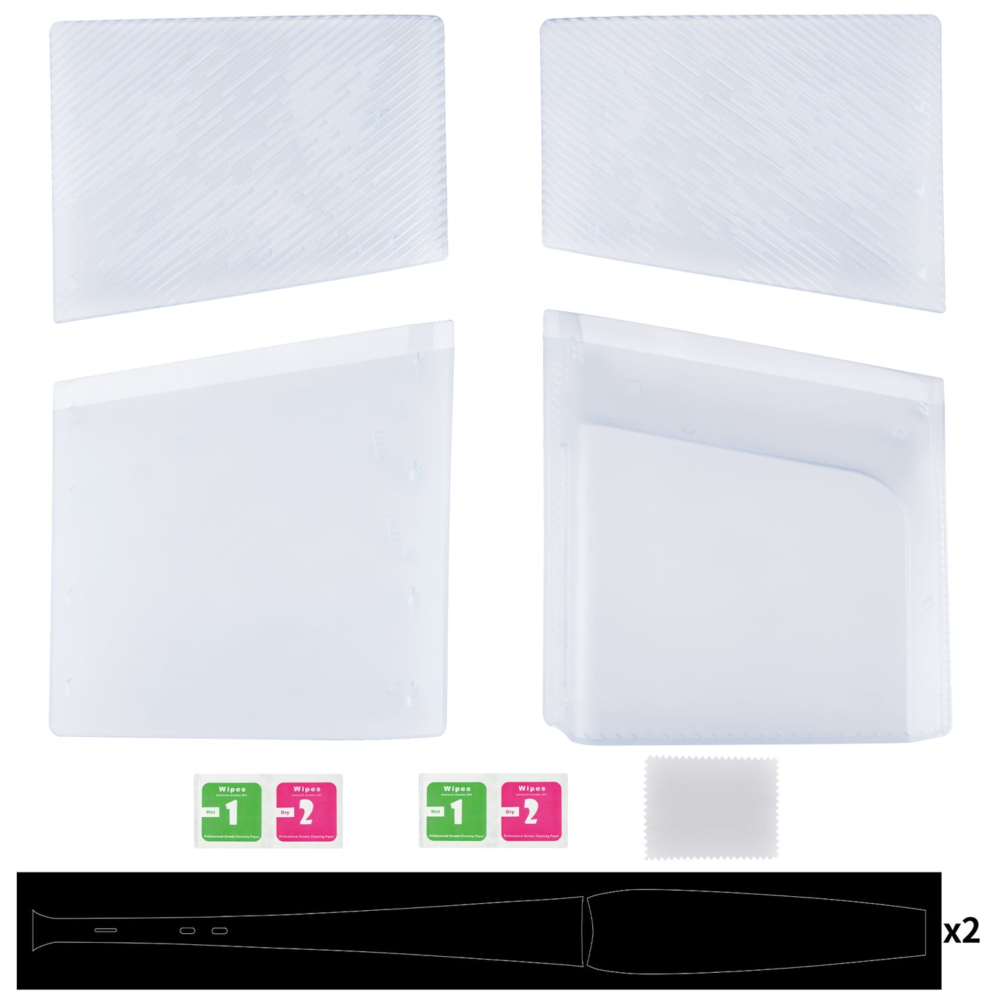 eXtremeRate eXcover PS5 Slim ディスク版対応 交換用外装カバーセット（上下カバー+通気孔付きサイドパネル＆バックプレート）【クリアアイスブルー】