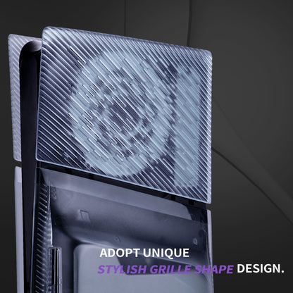 eXtremeRate eXcover PS5 Slim ディスク版対応 交換用外装カバーセット（上下カバー+通気孔付きサイドパネル＆バックプレート）【クリアアイスブルー】