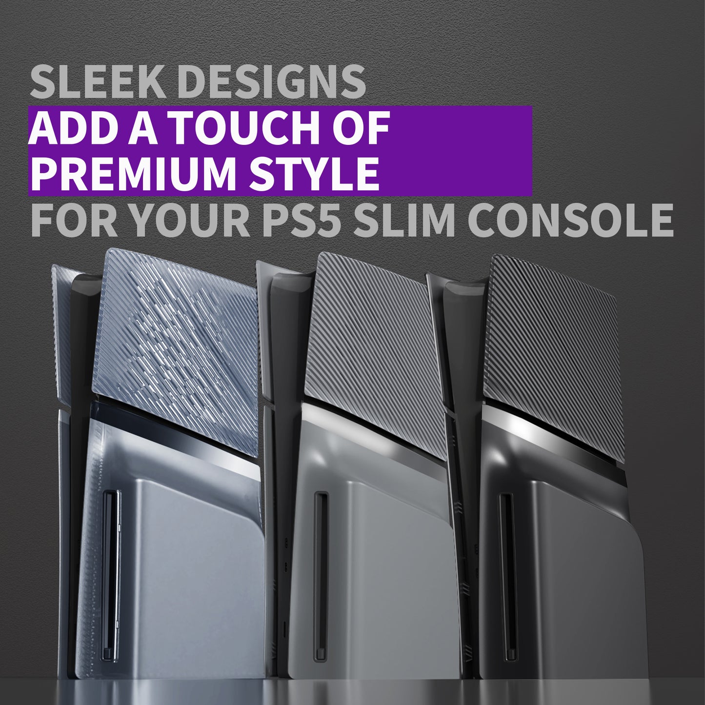 eXtremeRate eXcover PS5 Slim ディスク版対応 交換用外装カバーセット（上下カバー+通気孔付きサイドパネル＆バックプレート）【クリアアイスブルー】