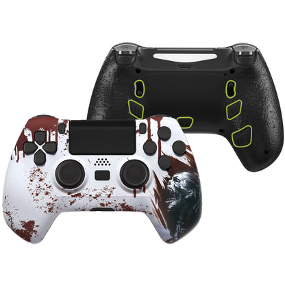 eXtremeRate Retail Blood Zombie DECADE Tournament Controller (DTC) Upgrade Kit for ps4 Controller JDM-040/050/055, Upgrade Board & Ergonomic Shell & Back Buttons & Trigger Stops - Controller NOT Included - P4MG012