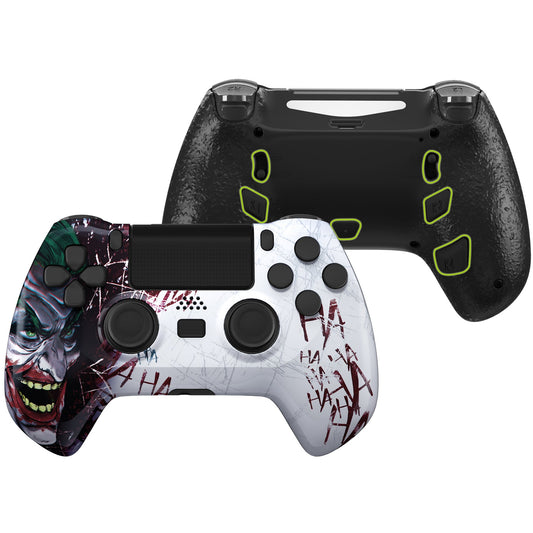 eXtremeRate Retail Clown HAHAHA DECADE Tournament Controller (DTC) Upgrade Kit for ps4 Controller JDM-040/050/055, Upgrade Board & Ergonomic Shell & Back Buttons & Trigger Stops - Controller NOT Included - P4MG011